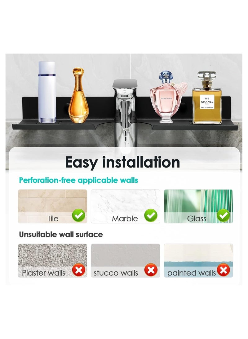 general Bathroom shelf, floating on sink shelf, with U-shaped recess designWall-mounted bathroom sink shelf for bathroom, kitchen, toilet, laundry room taps - Image 5