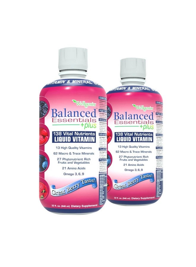 ويلجينيكس مكمل غذائي سائل طبيعي من Balanced Essentials، مكون من قطعتين، 32 أونصة، بنكهة التوت S-BE32 - Image 1