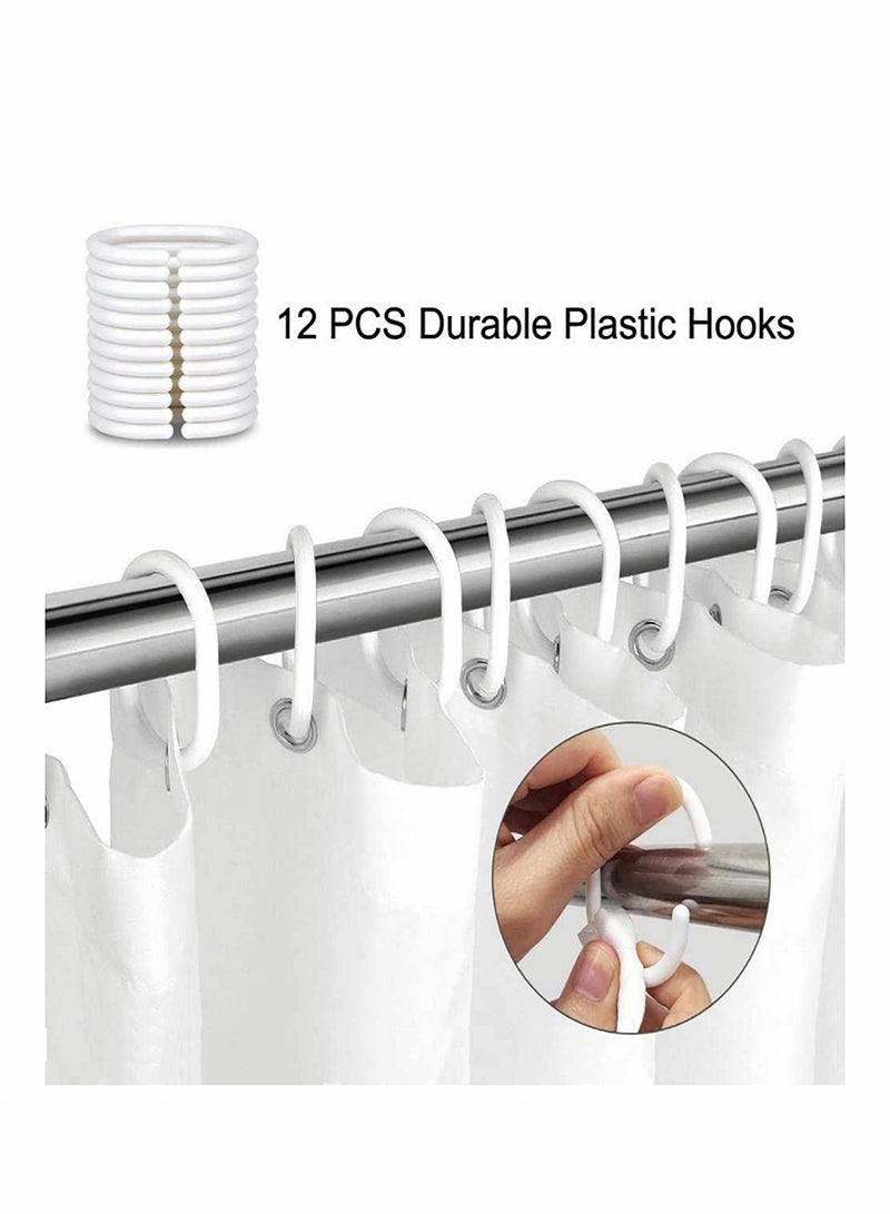 Excefore طرحة دش قط فكاهي، أكمام بحرية زرقاء حيوانات محيطية قماش مقاوم للماء لستحمام قياسي، طرحة لتزيين الحمام، مجموعة طرحة دش قماشية قابلة للغسل 72''×72'' - Image 3