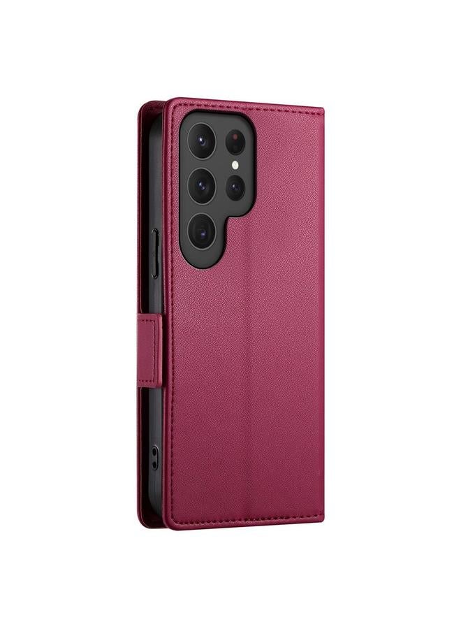 S-TOP Case For Samsung Galaxy S25 Ultra 5G Side Buckle Magnetic Frosted Leather Phone Case - Image 3