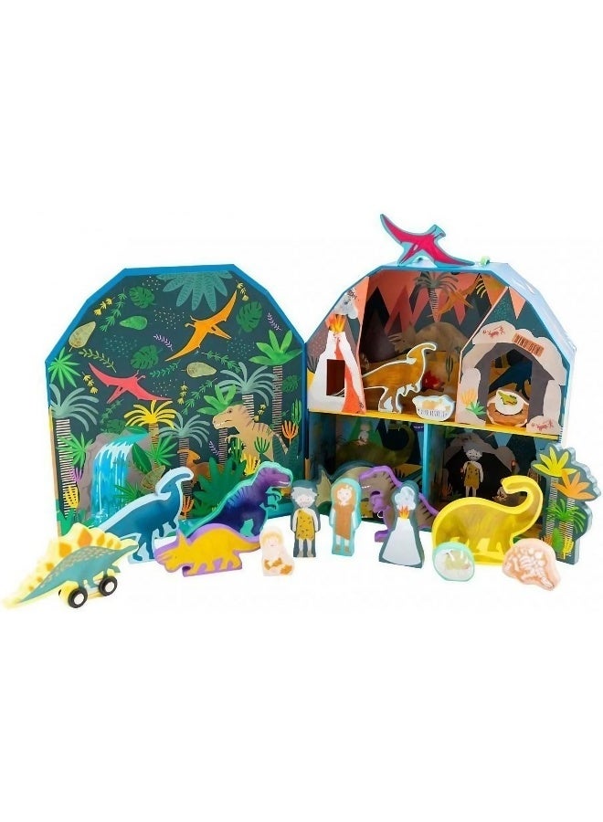 Floss & Rock Dinosaur Play Box with 18 Wooden Pieces - Image 3