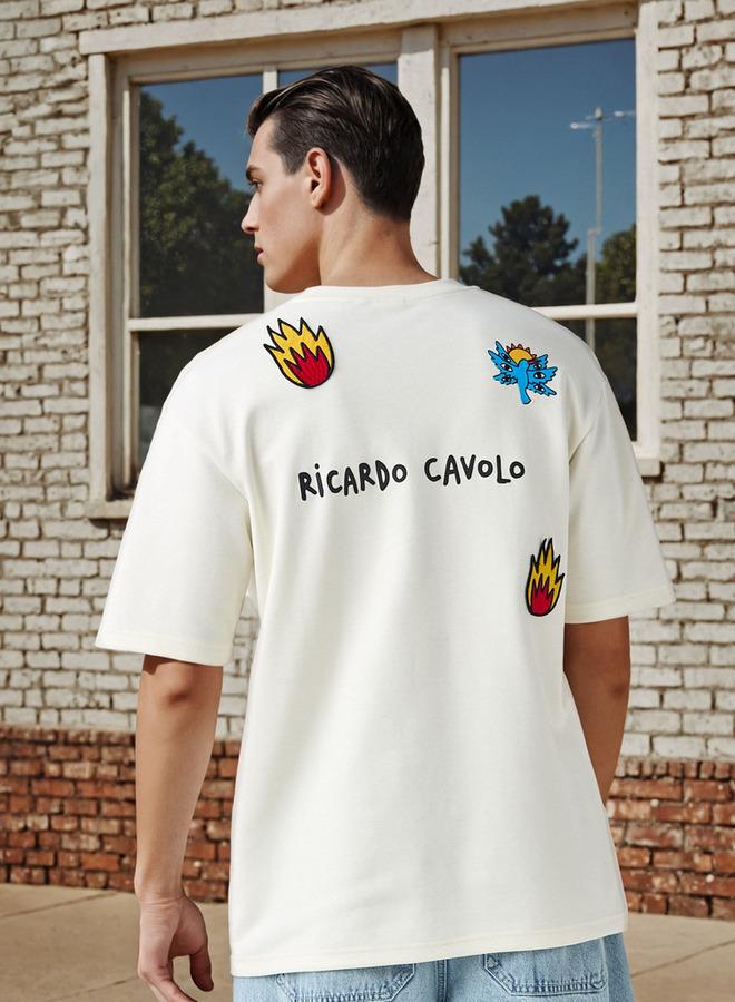 SP Characters Regular Fit Ricardo Cavolo Print Crew Neck T-shirt - Image 3