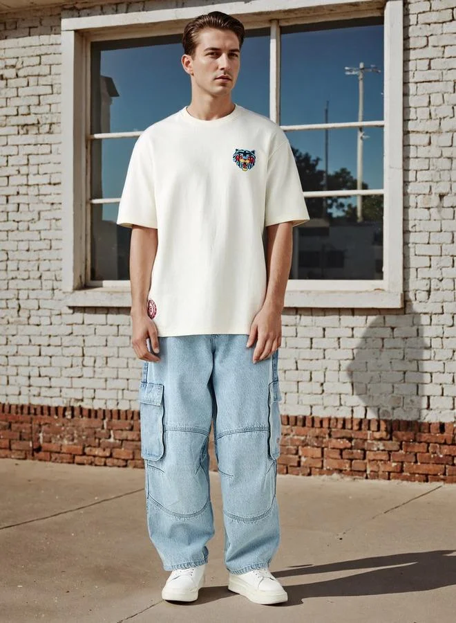 SP Characters Regular Fit Ricardo Cavolo Print Crew Neck T-shirt