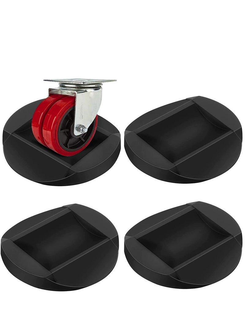 Wheel Stoppers Furniture Caster Cups Premium Solid Rubber to Prevents Scratches for All Floors & Wheels of Sofas, Beds, Chairs 4 Pack