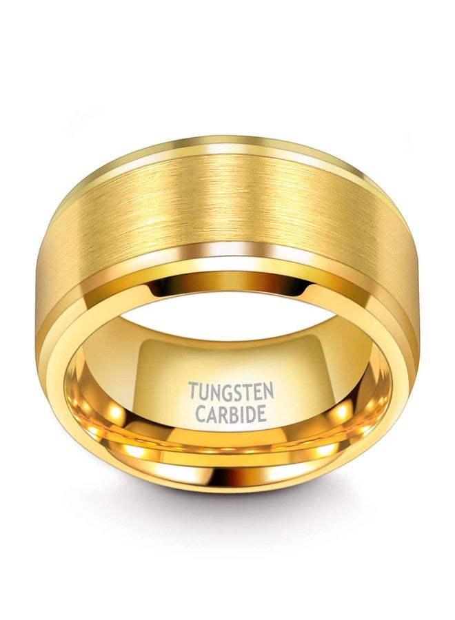 TRUMIUM 8mm Tungsten Wedding Band Men Women 24K Gold Plated Tungsten Carbide Ring Size 11 - Image 3