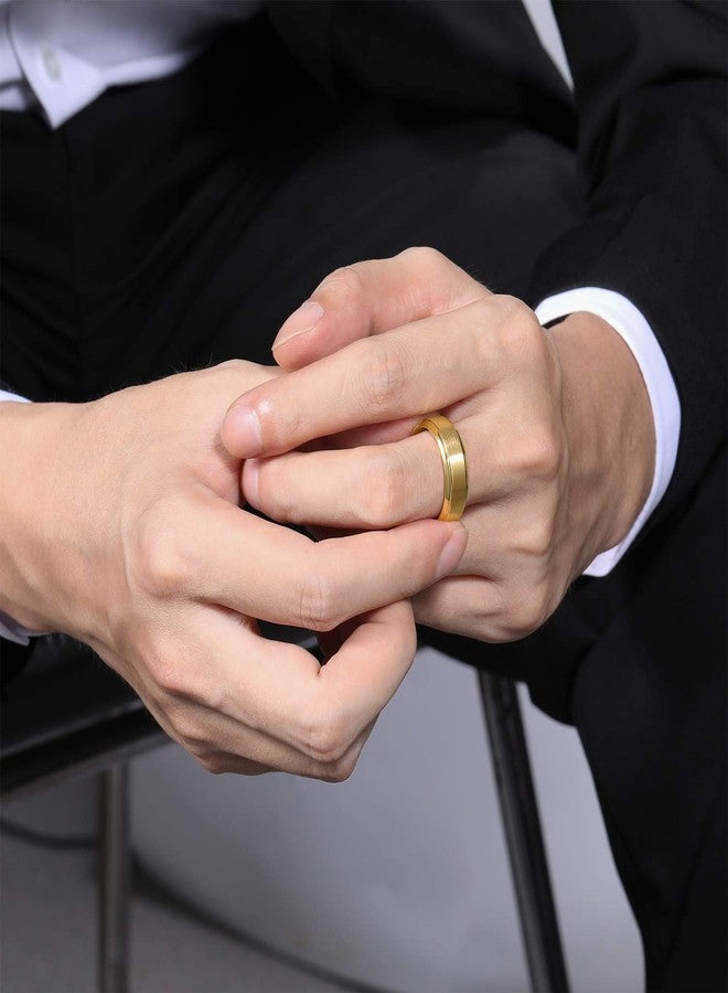 TRUMIUM 8mm Tungsten Wedding Band Men Women 24K Gold Plated Tungsten Carbide Ring Size 11 - Image 5