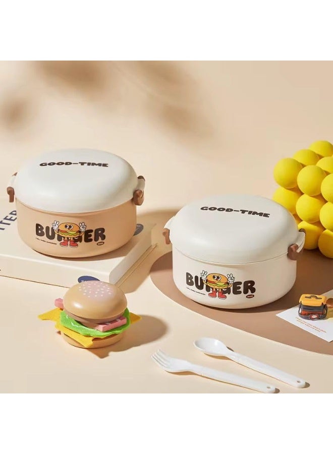 QSHOP Burger Lunch Box for Kids with Unique Design – Practical & Durable Easy to Open Lunch Box Ideal for School & Picnic - Image 3