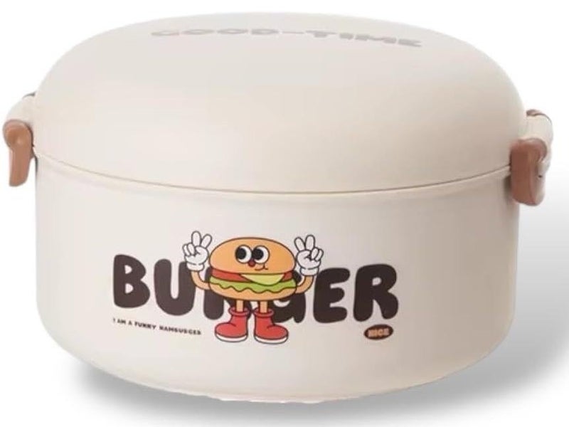 QSHOP Burger Lunch Box for Kids with Unique Design – Practical & Durable Easy to Open Lunch Box Ideal for School & Picnic - Image 1