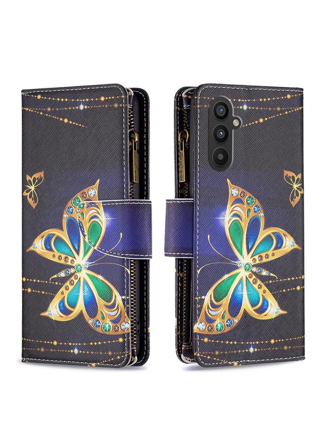S-TOP Case For Samsung Galaxy A24 4G Colored Drawing Pattern Zipper Leather Phone Case - Image 1