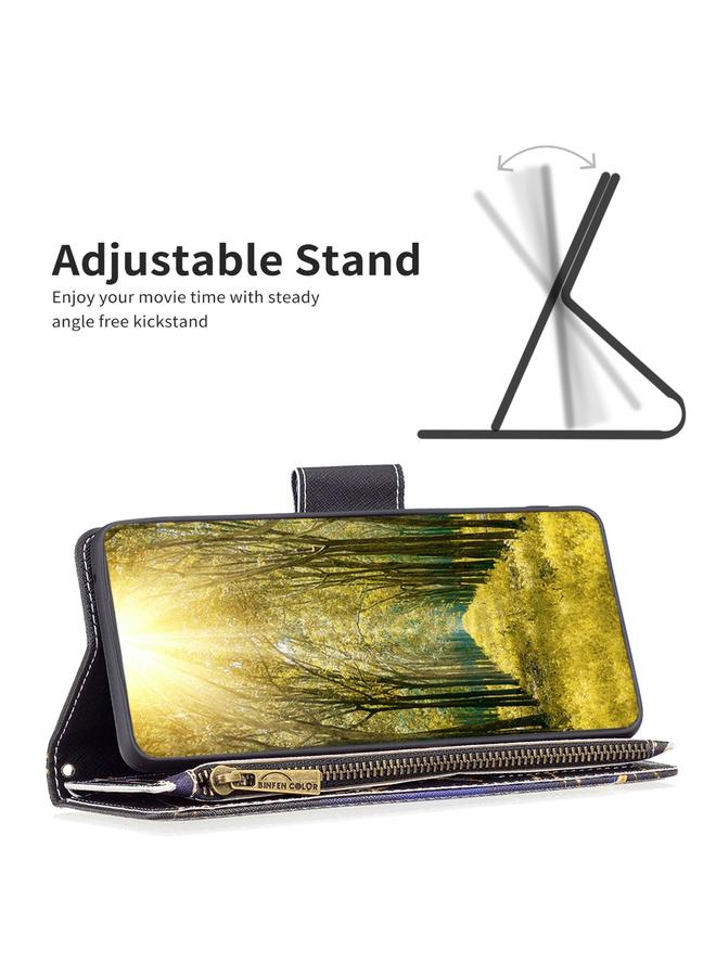 S-TOP Case For Samsung Galaxy A24 4G Colored Drawing Pattern Zipper Leather Phone Case - Image 4