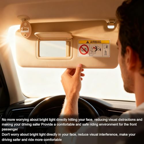 YZQPNB Sun Visor Compatible with 2009-2023 Toyota Land Cruiser Prado KDJ155/KDJ150 2010-2023 Lexus GX460 with Makeup Mirror Front Right Passenger Side Replaces 74310-0G030-A0(Beige) - Image 4