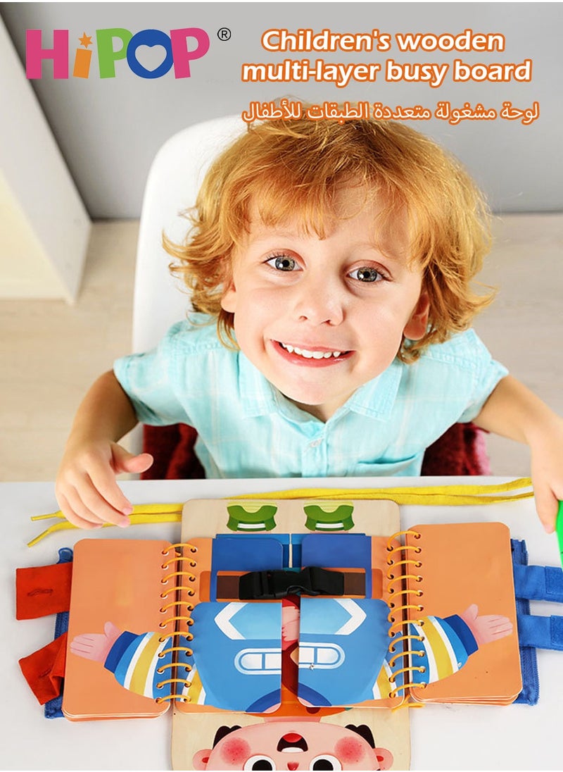 HIPOP Multi-Layer Busy Board for Kids,Life Skills Learning Toys,Montessori Early Educational Puzzle Toys  - Image 2