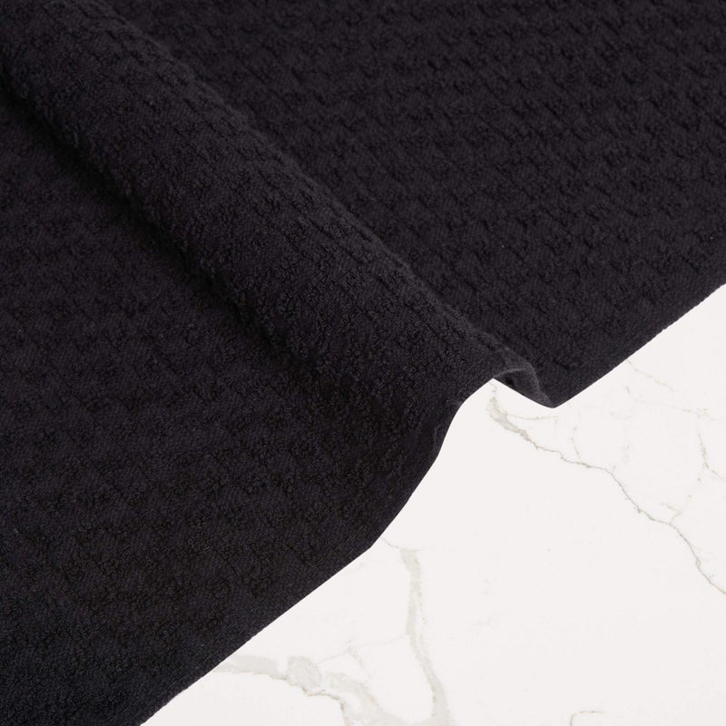 Living Fashions Kitchen Towels - Dish Towels and Dish Cloths - Hand Towel and Dishcloths Sets - 100% Soft Ring Spun Combed Cotton - Great for Cooking in Kitchen or Household Cleaning - Size 15"" x 25"" (Black  24)  - Image 5