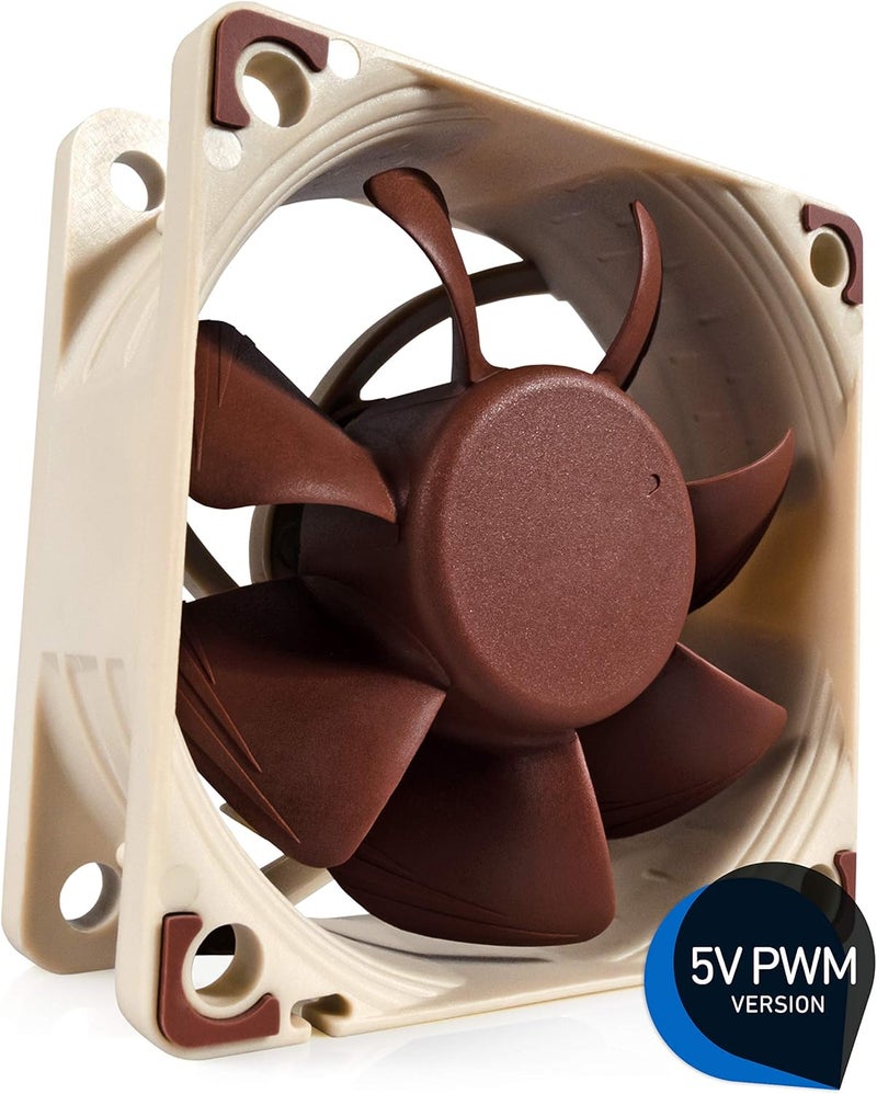NOCTUA Noctua NFA6x25 5V PWM Premium Quiet Fan 4Pin 5V Version 60mm Brown  - Image 2