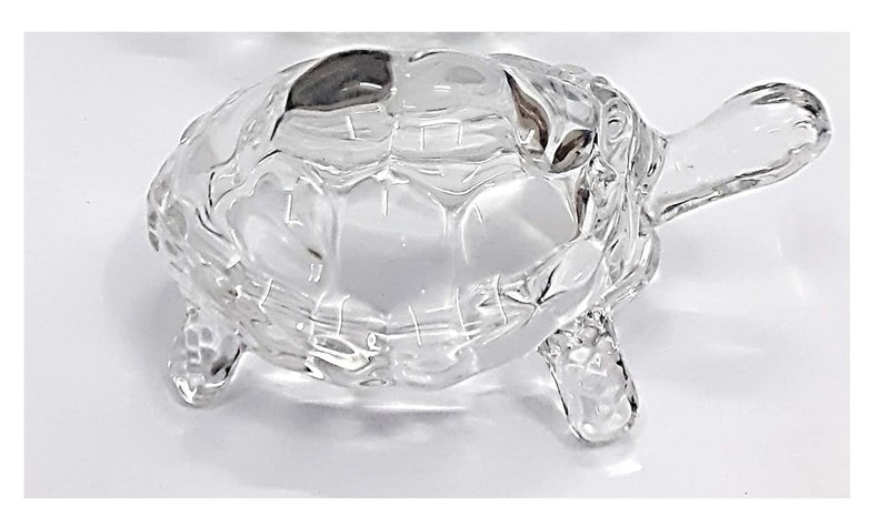 Decoration Homey Decoration Homey Glass Crystal Turtle Tortoise with Plate for Feng Shui and Vastu Transparent 45 x 15 Inch  - Image 3