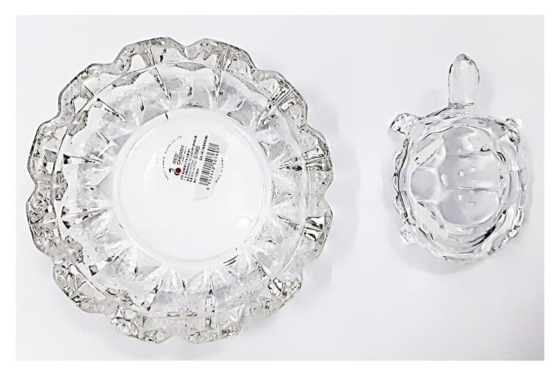 Decoration Homey Decoration Homey Glass Crystal Turtle Tortoise with Plate for Feng Shui and Vastu Transparent 45 x 15 Inch  - Image 5