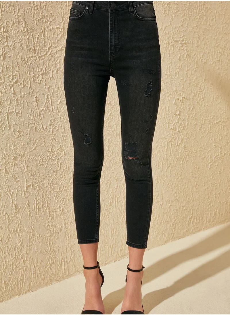 trendyol Distressed High Waist Jeans