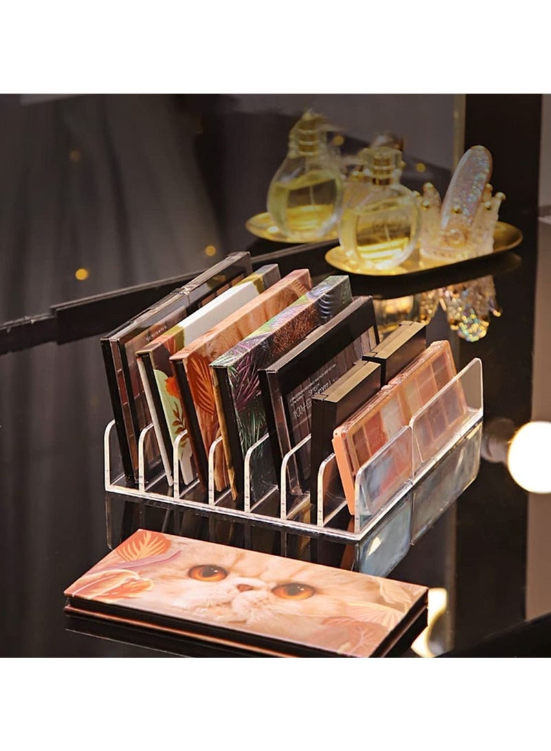 Excefore 2 عبوة من لوحة ظلال العيون منظم مكياج مكون من 7 أقسام مقسمة من الأكريليك لتخزين مستحضرات التجميل وحامل عرض وحامل - Image 3
