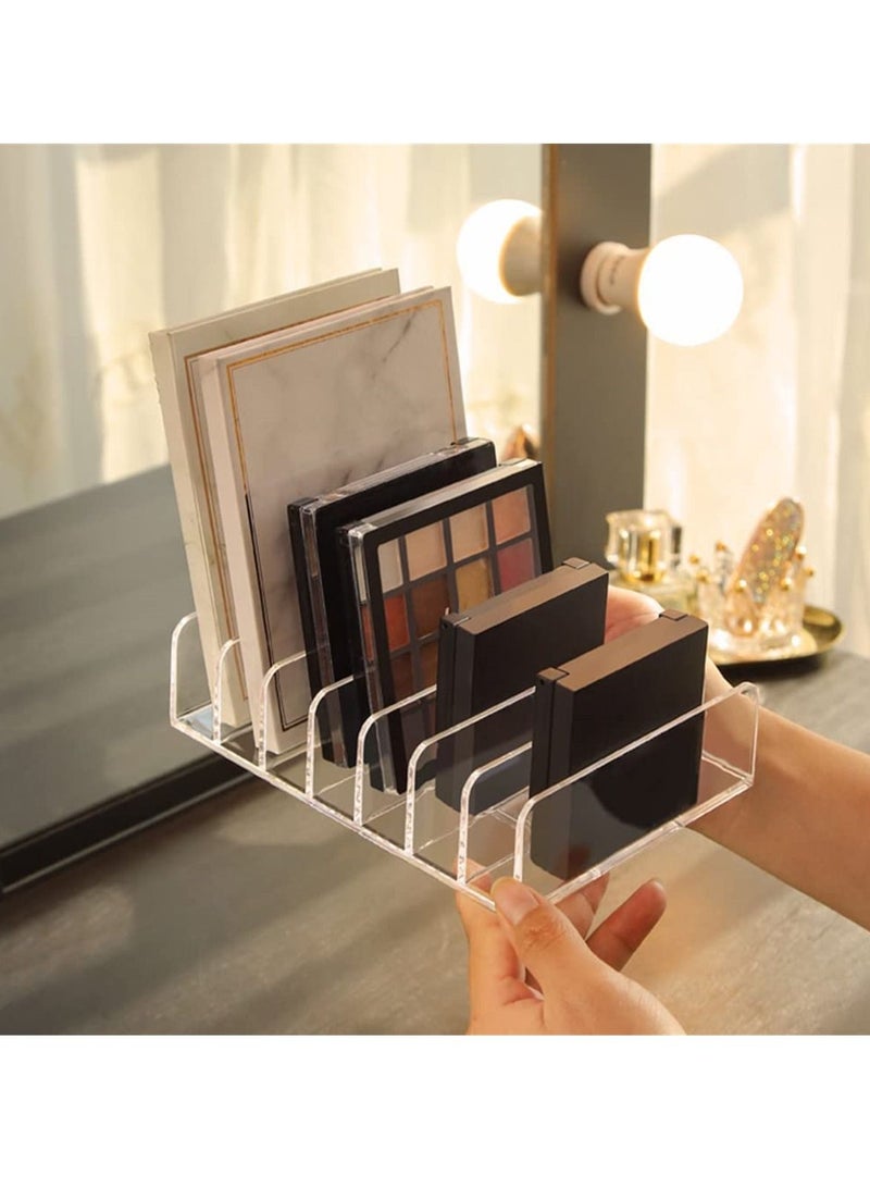 Excefore 2 عبوة من لوحة ظلال العيون منظم مكياج مكون من 7 أقسام مقسمة من الأكريليك لتخزين مستحضرات التجميل وحامل عرض وحامل - Image 5