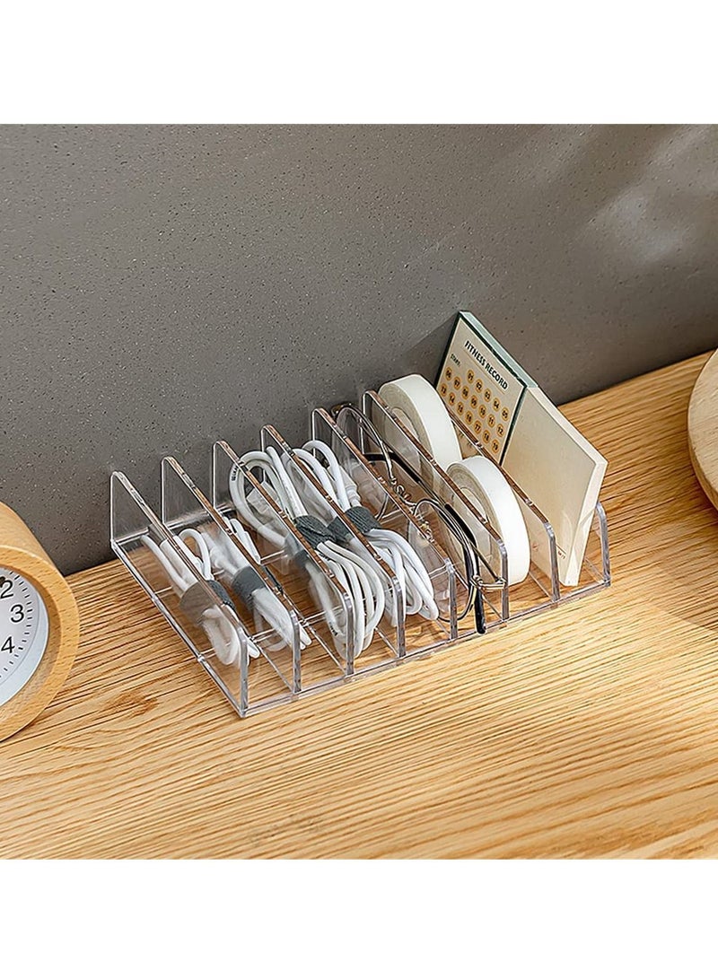 Excefore 2 عبوة من لوحة ظلال العيون منظم مكياج مكون من 7 أقسام مقسمة من الأكريليك لتخزين مستحضرات التجميل وحامل عرض وحامل - Image 4