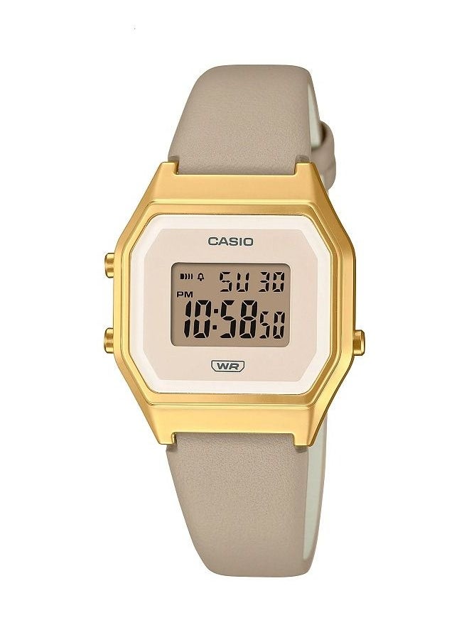 CASIO Casio Women Watch Vintage Digital Gold Dial Genuine Leather Band LA680WEGL-5DF  - Image 1