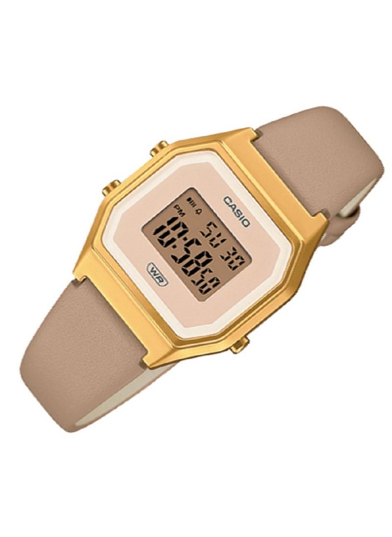 CASIO Casio Women Watch Vintage Digital Gold Dial Genuine Leather Band LA680WEGL-5DF  - Image 2