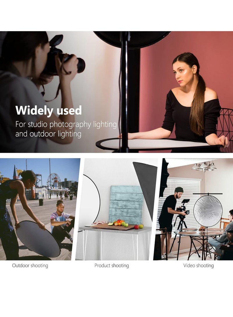 5 in 1 Collapsible Light Diffuser with Bag Translucent, Silver, Gold, White and Black for Photo Studio and Outdoor Lighting - Image 4