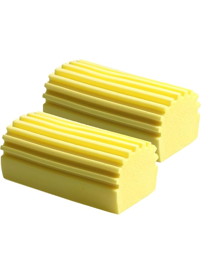 erorex Damp Clean Duster Sponge, 2 Pack Magic Cleaning Sponge for Blinds, Glass, Baseboards - Efficient Baseboard Cleaner Tool, Radiator and Window Track Grooves Cleaner - Yellow - Image 1
