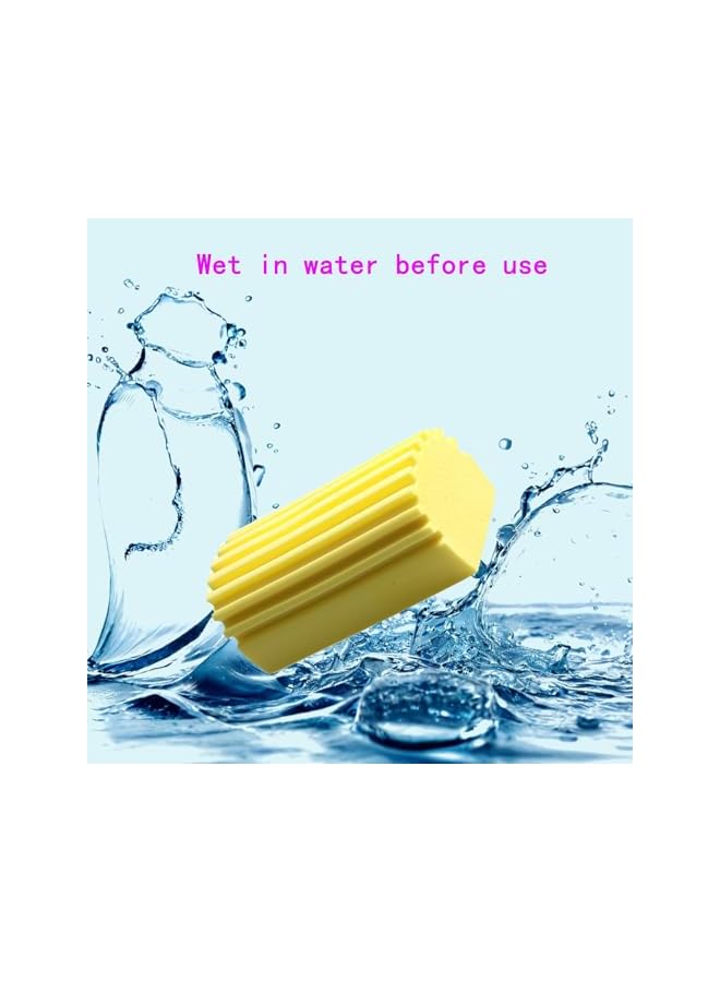 erorex Damp Clean Duster Sponge, 2 Pack Magic Cleaning Sponge for Blinds, Glass, Baseboards - Efficient Baseboard Cleaner Tool, Radiator and Window Track Grooves Cleaner - Yellow - Image 3