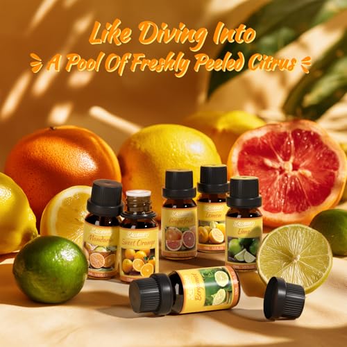 Salubrito Citrus Essential Oils Set for Diffuser, Fragrance Oil | Sweet Orange, Bergamot, Lemon, Grapefruit, Mandarin Orange, Lime Scented Oil for Soap Making, Candle Making - Image 5
