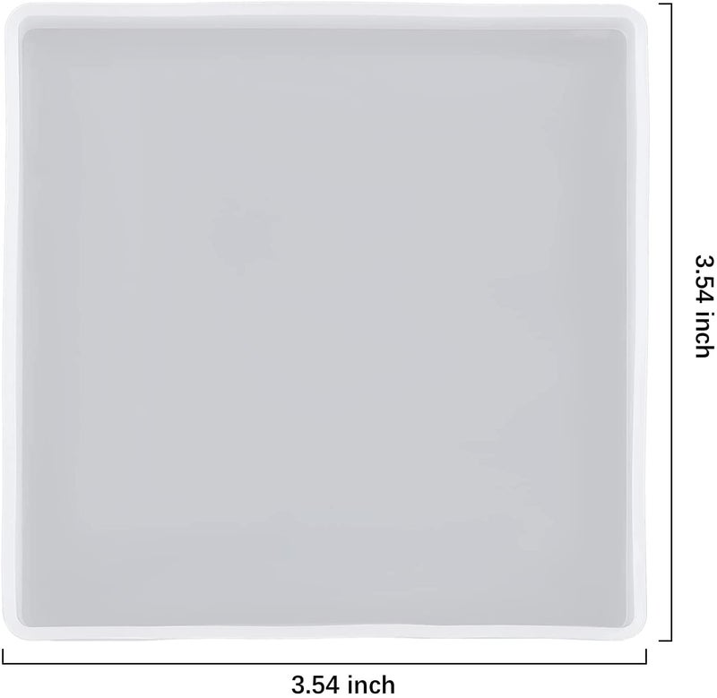 URBAN BOX 4" Square 5MM Deep Tea Coaster Molds for Epoxy Resin Silicone Moulds, Casting Mold for Making Coasters, DIY Artwork, Home Decor - Pack of 1 - Image 3