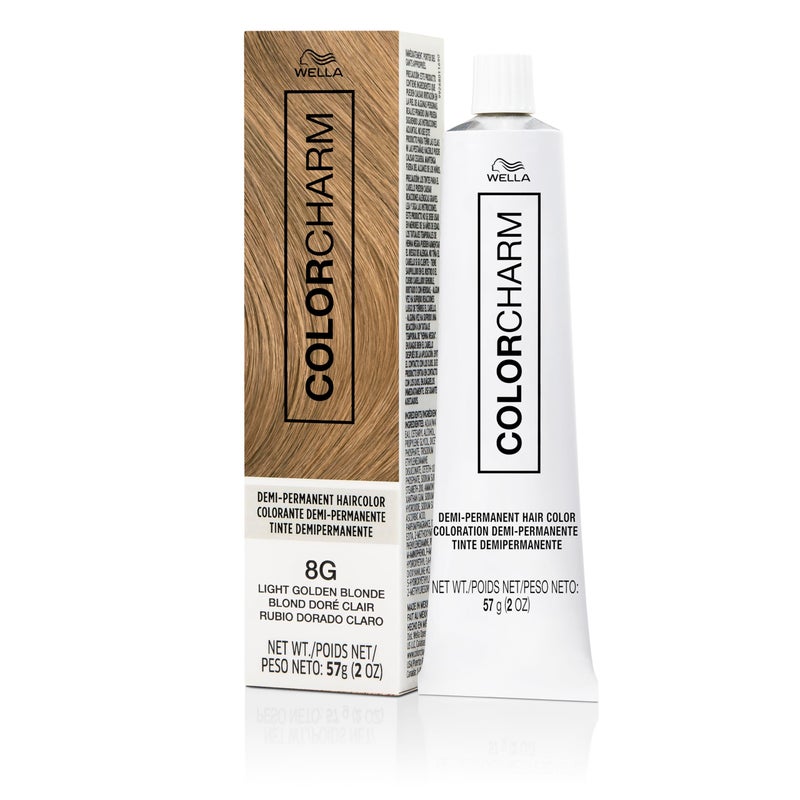 COLORCHARM Demi Permanent Hair Color 8G Light Golden Blonde Gloss, Refresh & Tone 2 Fl Oz - Image 1