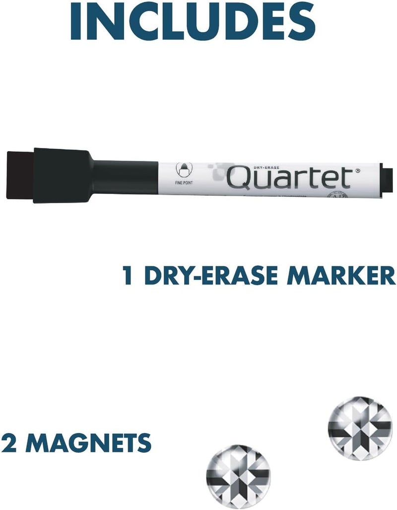 Quartet Magnetic Whiteboard 17 x 23 Small White Board for Wall Dry Erase Board for Kids Perfect for Home Office  Home School Supplies 1 Mini Dry Erase Marker 2 Magnets Black Frame 34608BK - Image 4