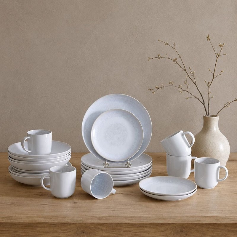 DANUBE HOME Rimal 24-Piece Stoneware Dinner Set - Serves 6 | White - Image 1