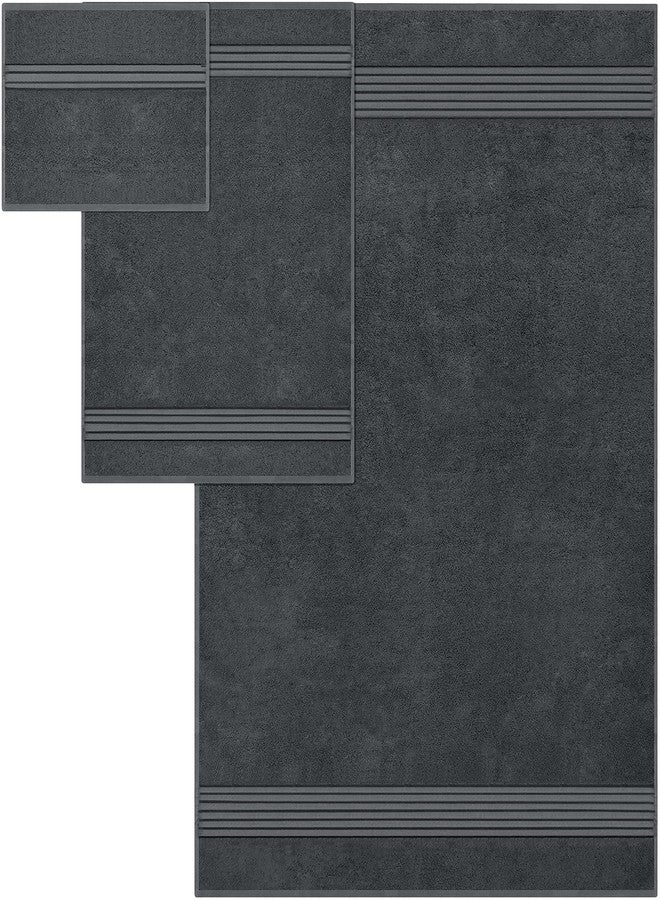 Utopia Towels 8 Piece Premium Towel Set, 2 Bath, 2 Hand, and 4 Washcloths, 100% Ring Spun Cotton, Highly Absorbent Towels for Bathroom, Sports, and Hotel, Grey - Image 2