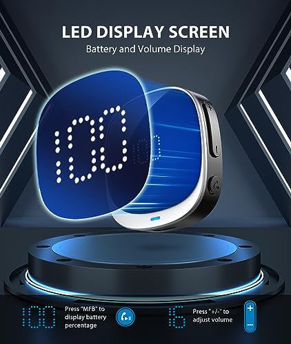 COMSOON AUX Bluetooth Adapter for Car, [LED Screen] Bluetooth 5.3 Receiver for Speaker/Home Stereo/Wired Headphones, 3.5mm Wireless Audio Receiver for Hands-Free Call/Music, Dual Connection - Image 3