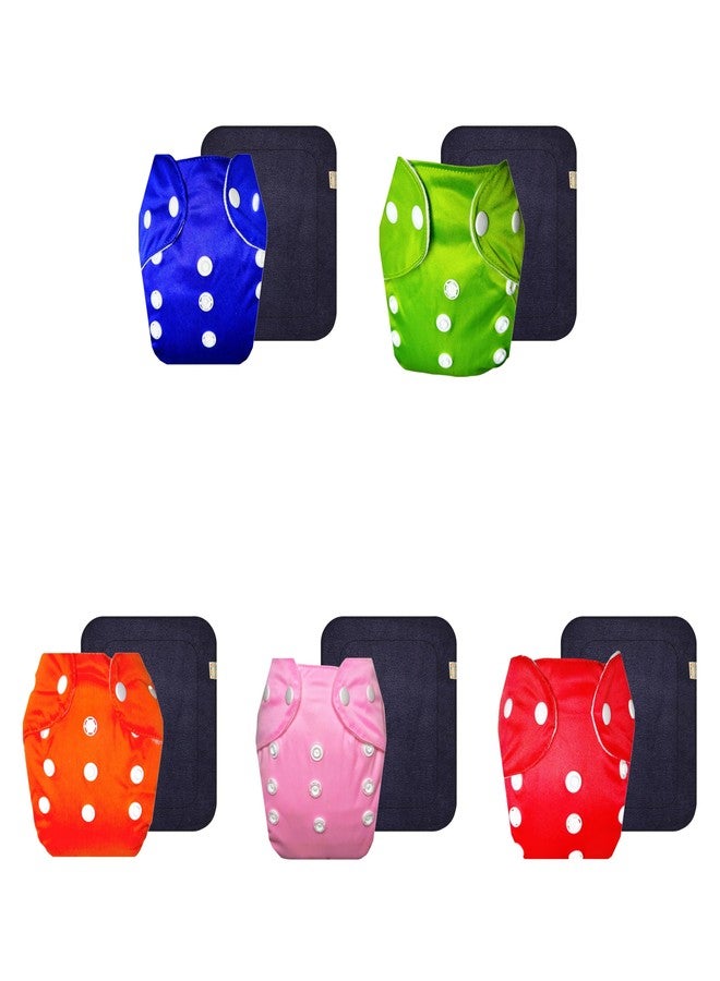 حفاضات قماشية دمبلدو لايت مع حشوة سوداء (عبوة من 5) | شعور بالجفاف والراحة | قابلة لإعادة الاستخدام والغسل | سريعة الجفاف | ضرورية للاستخدام اليومي | من 3 أشهر إلى سنتين | مناسبة للأطفال من الجنسين - Image 1