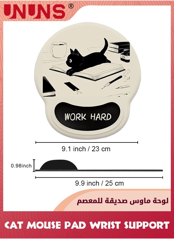 UNUNS Cat Mouse Pad Wrist Support,Ergonomic Mouse Pad With Rubber Base,Anime Mousepad For Home/Office/Gaming/Working/Computers/Laptop,Easy Typing  - Image 2