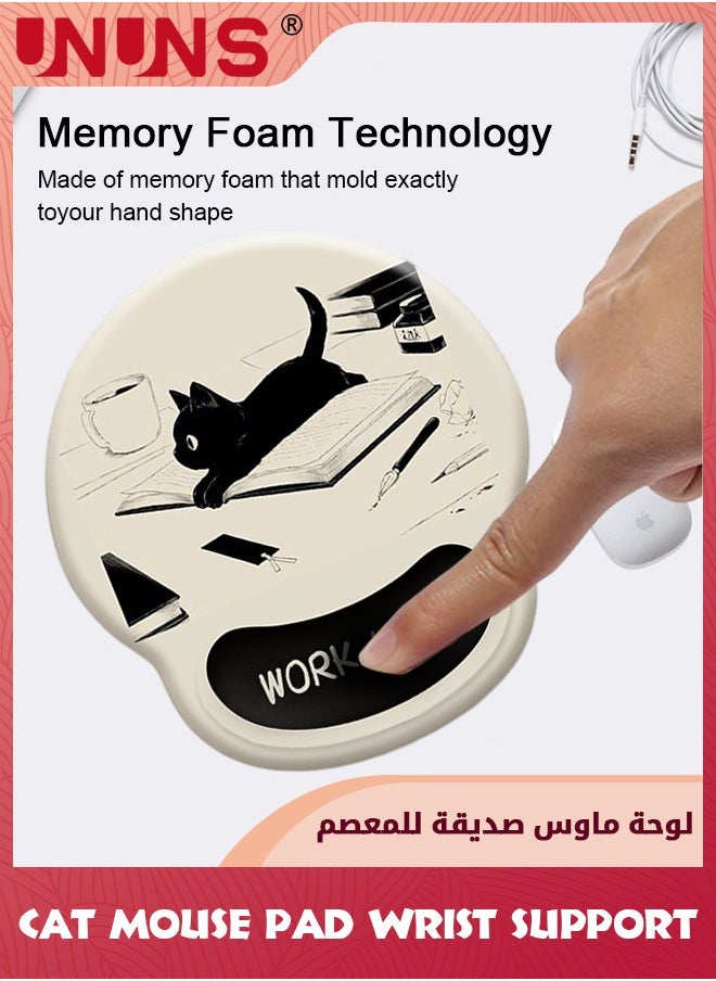 UNUNS Cat Mouse Pad Wrist Support,Ergonomic Mouse Pad With Rubber Base,Anime Mousepad For Home/Office/Gaming/Working/Computers/Laptop,Easy Typing  - Image 5