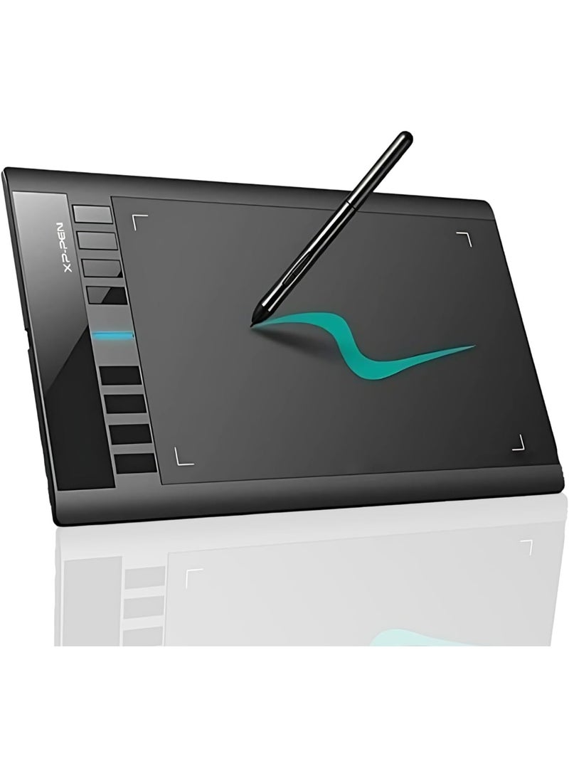 XP-PEN Star03 Drawing Tablet Graphics Drawing Pen Tablet with 8192 Levels Pen Pressure Battery-Free Stylus Passive Pen Signature Board with 8 Hot Keys (Black) - Image 1