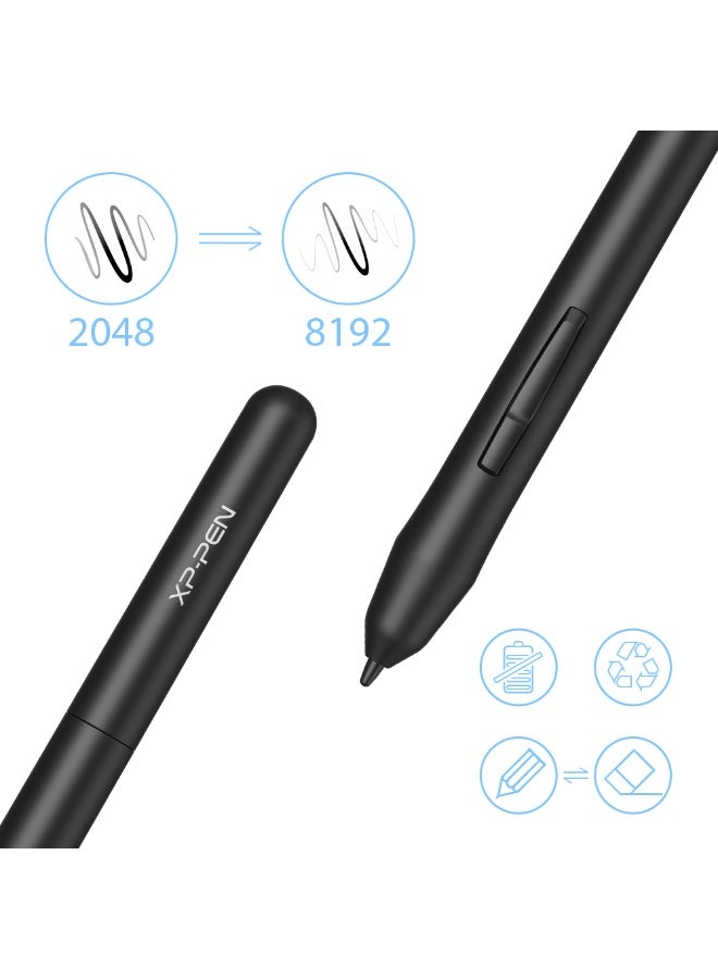 XP-PEN Star03 Drawing Tablet Graphics Drawing Pen Tablet with 8192 Levels Pen Pressure Battery-Free Stylus Passive Pen Signature Board with 8 Hot Keys (Black) - Image 3