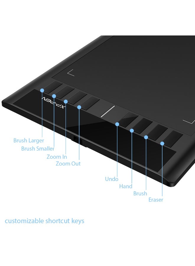 XP-PEN Star03 Drawing Tablet Graphics Drawing Pen Tablet with 8192 Levels Pen Pressure Battery-Free Stylus Passive Pen Signature Board with 8 Hot Keys (Black) - Image 4