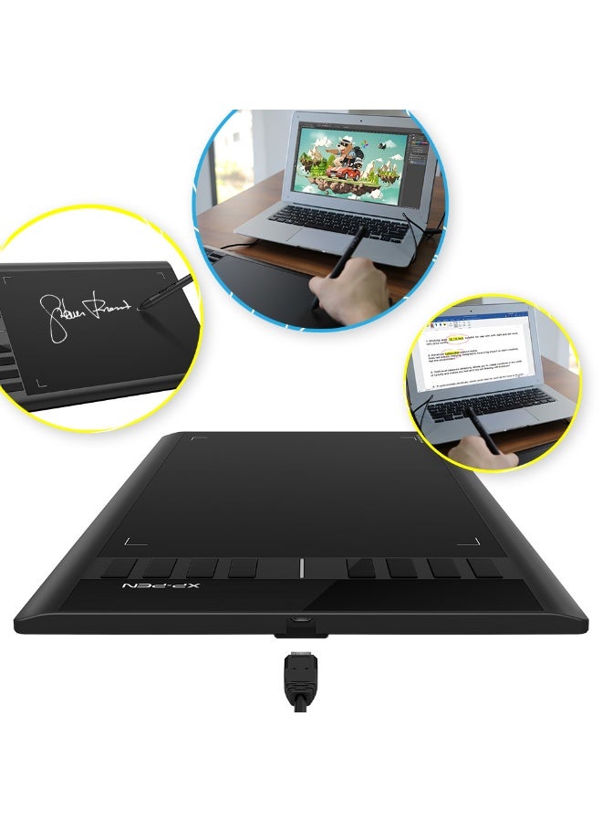 XP-PEN Star03 Drawing Tablet Graphics Drawing Pen Tablet with 8192 Levels Pen Pressure Battery-Free Stylus Passive Pen Signature Board with 8 Hot Keys (Black) - Image 5