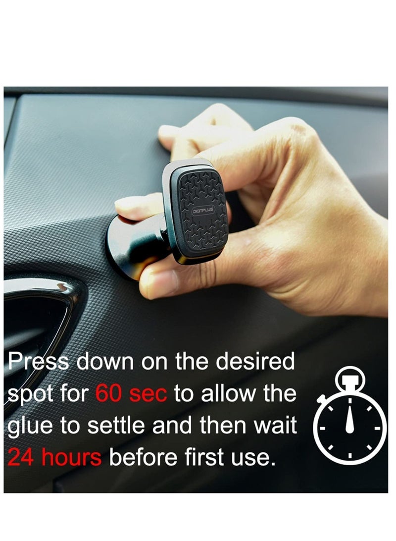 Car phone holder magnet dashboard phone car holder magnetic mount strong suction 360 degree rotation 2 magnetic plates with very strong marantic power compatible with iPhone Samsung Huawei - Image 2