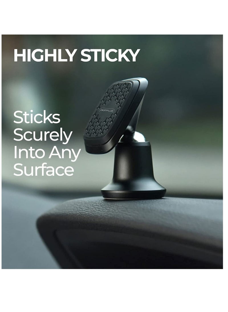 Car phone holder magnet dashboard phone car holder magnetic mount strong suction 360 degree rotation 2 magnetic plates with very strong marantic power compatible with iPhone Samsung Huawei - Image 3