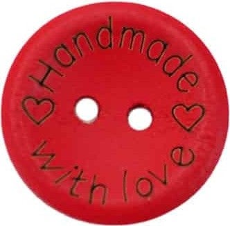 Ritzz Colorful Handmade Wooden Button with Writing 20 mm (10 Pieces) 