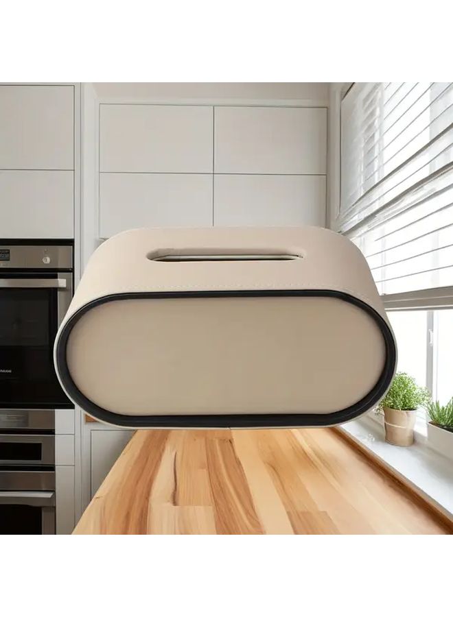 Orange Modern Oval Tissue Box With Remote Control Storage For Living Room Coffee Table - Image 3