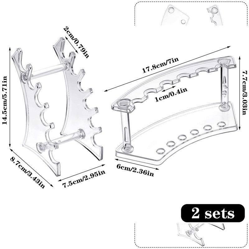Eyebrow Pencil Holder 6 Slot Plastic Display Stand - Transparent Multipurpose Storage Organizer for Home Office - Image 3