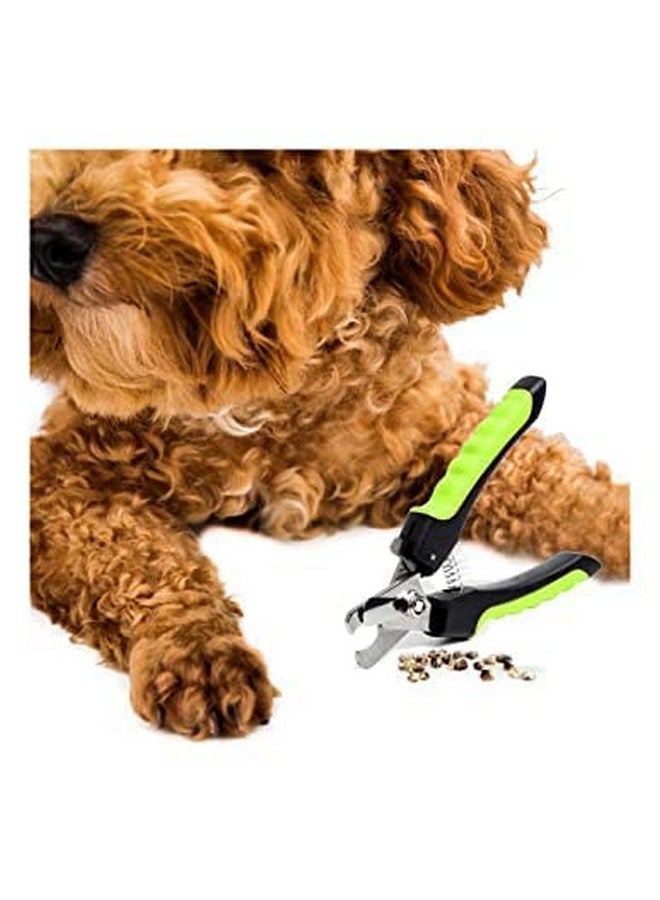 Sage Square Dog Grooming Kit - Dog Nail Clippers With Filer + Dog Toothbrush Kit + Dog Plastic Slicker Brush With Press Key For Puppies And Dogs + Pet Grooming Glove For Dog, Cat - 5 In 1 Dog Combo - Image 4
