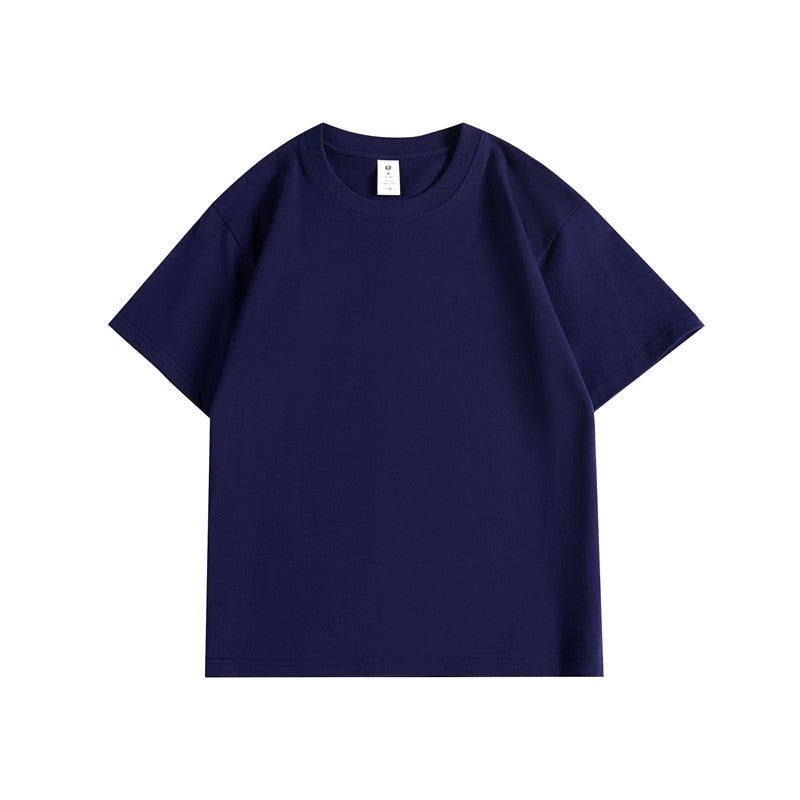 Summer 2026 new Korean version straight shoulder short-sleeved T-shirt men's top trendy round neck slim fit versatile solid color T-shirt - Image 1